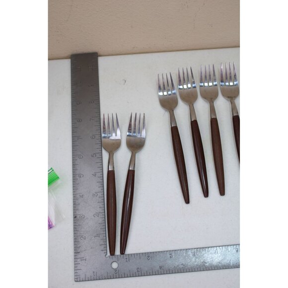 6 American Tempo Salad Forks 92465 Canoe Muffin Vintage - Picture 2 of 5